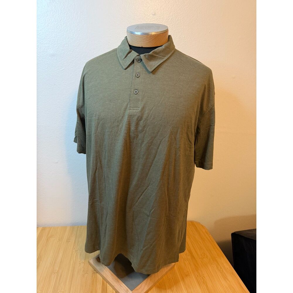 True Classic Men's Polo Shirt Short Sleeve Military Olive Green Size XXL NWOT